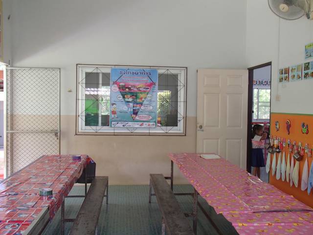 photo ห้องทานอาหารที่จัดบริเวณให้มีสื่อการเรียนรู้